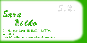 sara milko business card